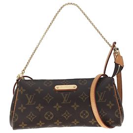 Bolsa Clutch Eva da Louis Vuitton com alça em lona revestida marrom Marrom Vermelho