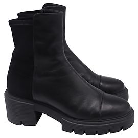 Bottines Stuart Weitzman 5050 Soho en cuir nappa noir Noir