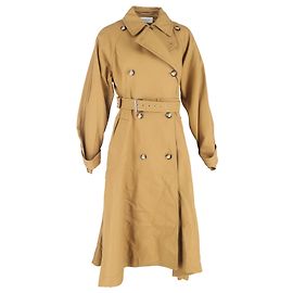 Trench coat duplo abotoado com cinto Sportmax Zamia em algodão marrom Marrom