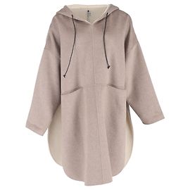 Casaco poncho de flanela feltrada com capuz Totême em lã marrom Marrom Vermelho