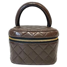 Chanel Matelassé Lederhandtasche Braun