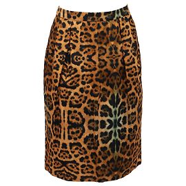 Saia midi estampada de leopardo Dries Van Noten em viscose estampada de animal Outro