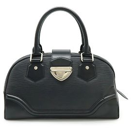 Louis Vuitton Bowling Montaigne Epi Handbag Black