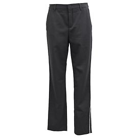 Miu Miu Stretch Pants With Side Crystals in Black Wool Black