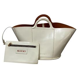 Tropicália Leder Eimer Tasche von Marni Weiß
