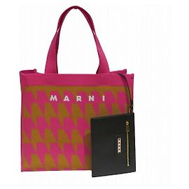 Marni Jacquard Medium Canvas Tote Bag Pink