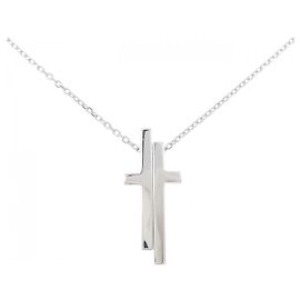 Collana Gucci Separate Cross Au750 Argento Metallico