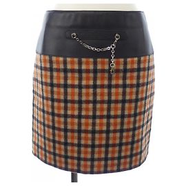 Jupe en cachemire Hermès Noir Beige Orange