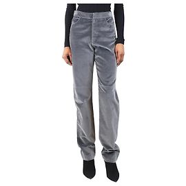 Autre Marque Pantalones de terciopelo gris - talla S Gris