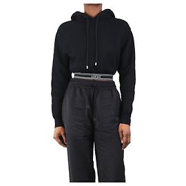 Loewe Moletom cropped preto com logo - tamanho XS Preto