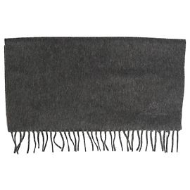 Loro Piana Bufanda de cachemira gris oscuro con flecos Gris