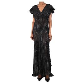 Rat & Boa Robe maxi en lurex noir transparent - taille XXS Noir