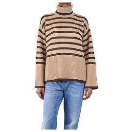 Totême Braun gestreifter Rollkragenstrickpullover - Größe XXS Braun