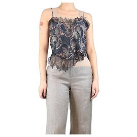Givenchy Top in pizzo blu navy - taglia UK 10 Blu navy
