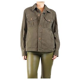 Acne Khaki canvas shacket - size UK 18 Green