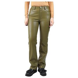 Staud Green faux-leather jeans - size UK 8 Green