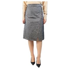 Acne Grau melierte Midirock - Größe UK 10 Grau