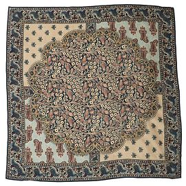 Loro Piana Lenço de seda estampado paisley azul Azul