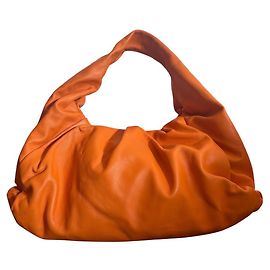 Bottega Veneta A Bolsa de Ombro Laranja de Couro Laranja