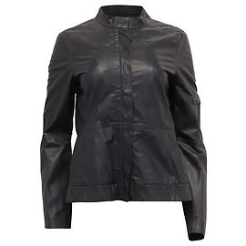 Veste de motard zippée cachée Theory en cuir gris Gris