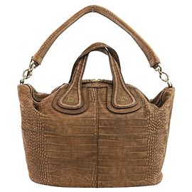 Bolsa 2 em 1 Givenchy Nightingale em couro croco estampado Marrom