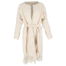 Casaco Boucle-Tweed Amara com Cinto em Algodão Branco da Ulla Johnson Branco Cru