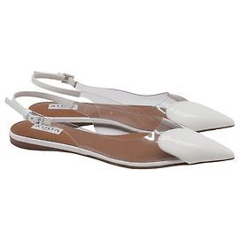 Sapatilhas Slingback Le Cœur Alaïa em couro patente branco e PVC Branco Cru