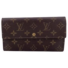 Portafoglio in tessuto Louis Vuitton Sarah Marrone