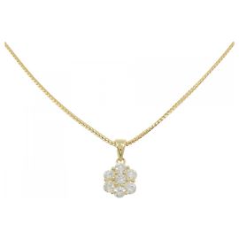 Autre Marque Collier en diamant fleur en Au750 Doré