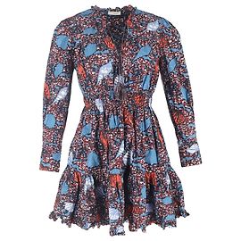 Vestido Mini Camadas Impresso Ismaya em Algodão Multicolorido da Ulla Johnson Multicor