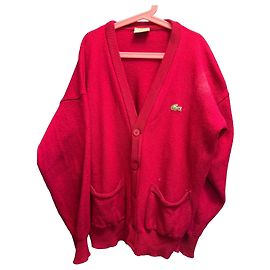 Lacoste Weste aus Baumwolle Dunkelrot Bordeaux