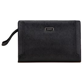 Burberry – Bolsa de Couro Preta com Alça Preto