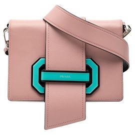 Prada Plex Ribbon Shoulder Bag Pink Light blue