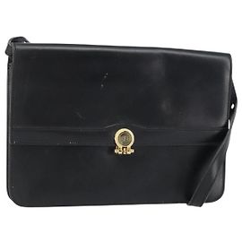 Borsa a Spalla Christian Dior in Pelle Nera e Oro Auth ar13899 Nero D'oro