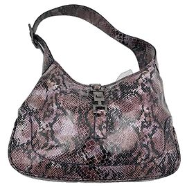 Autre Marque Gucci Jackie Hobo en Cuir Imprimé Python – Vintage Rose