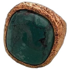 Anello Aurelie Bidermann Miki Oro e Malachite Verde scuro