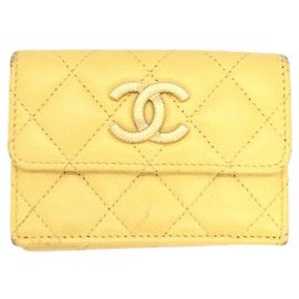 Chanel Coco Mark Tri-fold Wallet Yellow