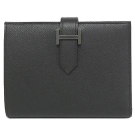 Hermès Hermes Bearn Compact Monochrome Madame Wallet Black