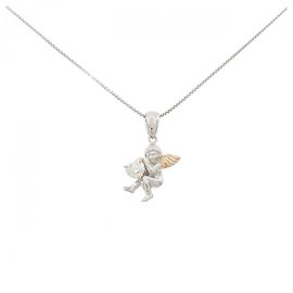 Autre Marque Angel Heart Diamant-Halskette Pt900 K18PG Pt850 Silber