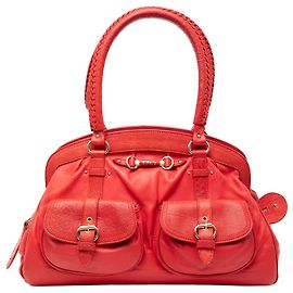 Bolsa My Dior Frame grande em couro de bezerro vermelho Vermelho