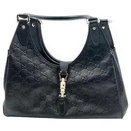 Gucci Jackie Medium in pelle Guccissima nera – 2000s Nero