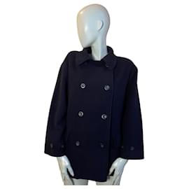 Autre Marque Oversized women's coat STEFANEL in navy wool – Timeless elegance Navy blue