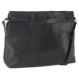 CHANEL Schultertasche aus schwarzem Leder mit silbernem CC Auth BA9339 Schwarz Silber
