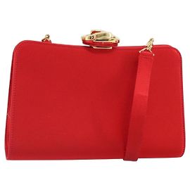 Borsa a Spalla GUCCI Satin Rosso Oro 005 406 0284 Auth 161107V Rosso D'oro