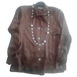 Blusa Yves Saint Laurent in seta taupe Altro