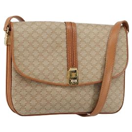 Céline Borsa a Spalla in Tela Macadam CELINE PVC Beige Oro Auth 159212 Beige D'oro