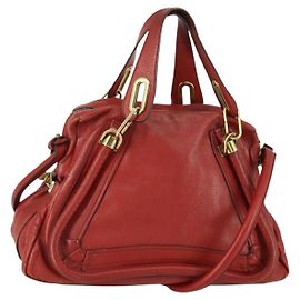 Chloé Sac à main Chloe Paraty en cuir 2 en 1 rouge or Auth 156458 Rouge Doré