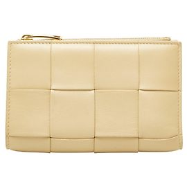 Carteira bi-fold Maxi Intrecciato Cassette da Bottega Veneta Bege