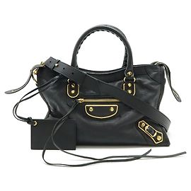 Sac à main Balenciaga Classic Metallic Edge City Noir