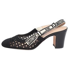 Dior Black Cannage slingback pumps - size EU 38 Black